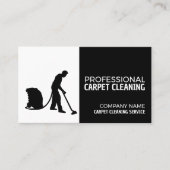 カーペットクリーナシルエット、カーペットクリーニングサービス 名刺 (正面)