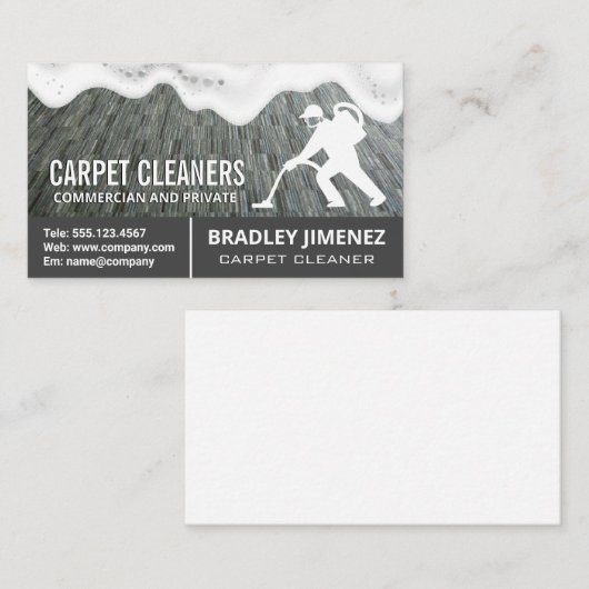 カーペットクリーナーロゴ |じゅうたん敷 | Soap Suds 名刺 (正面/裏面)