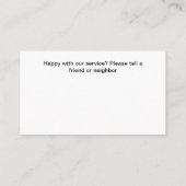 カーペットクリーニングサービス予算名刺 名刺 (裏面)