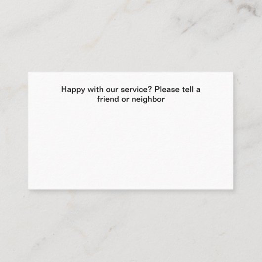 カーペットクリーニングサービス予算名刺 名刺 (裏面)