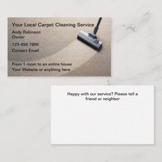 カーペットクリーニングサービス予算名刺 名刺 (正面/裏面)