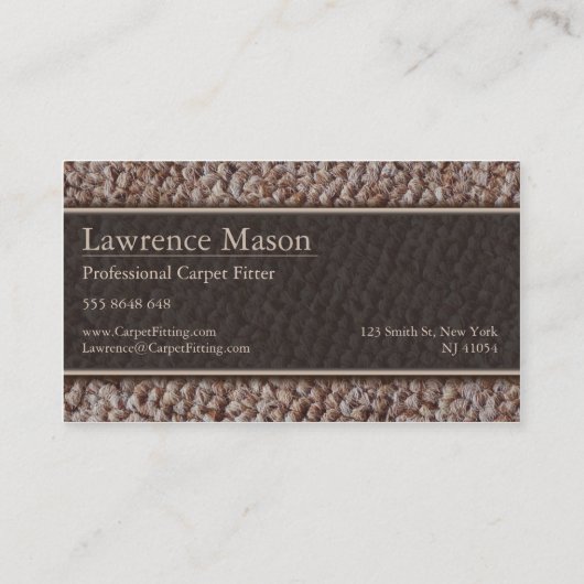カーペットフィッター/フィッティング名刺 名刺 (裏面)