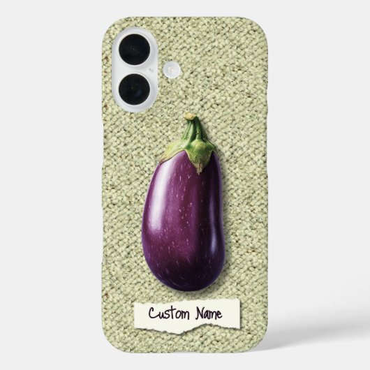 カーペット上のリアリスティックパープルナス名前をカスタムする Case-Mate iPhoneケース (裏面)