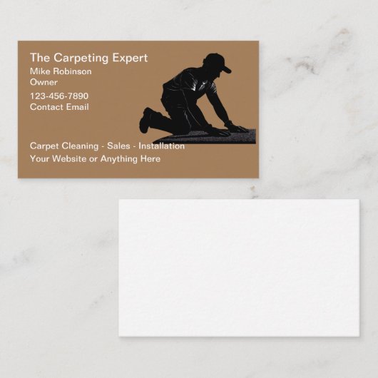 カーペット清掃および設置用名刺 名刺 (正面/裏面)