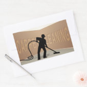 カーペット清掃 長方形シール (封筒)