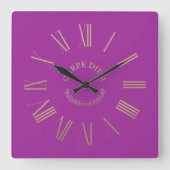 カーペディエムピンクアクリル時計 スクエア壁時計 (正面)