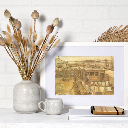 カーペンターの庭と洗濯物ビンセント・ヴァン・ゴッホ ポスター