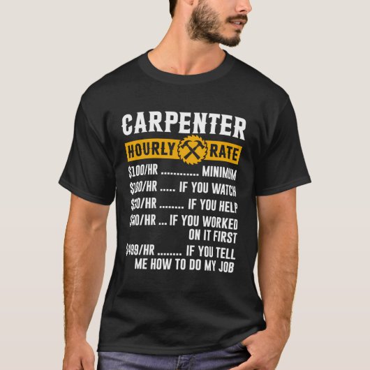 カーペンターアパレル木工時給おもしろいVi Tシャツ (正面)