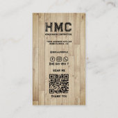 カーペンターウッド建築ハウスビルダー 名刺 (裏面)