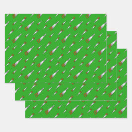 カーペンターズソーハンドメイドおもしろいグリーン ラッピングペーパーシート