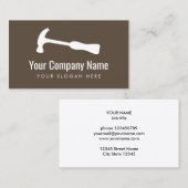 カーペンターハンマーのロゴハンディマン建築 名刺 (正面/裏面)