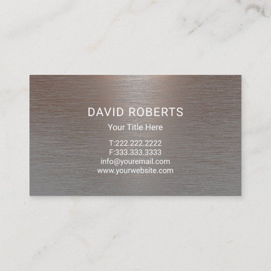 カーペンターハンマーのロゴプロフェッショナル銅金属 名刺 (裏面)