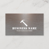 カーペンターハンマーのロゴプロフェッショナル銅金属 名刺 (正面)