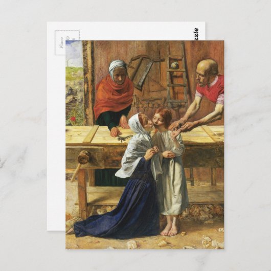 カーペンター父のショップのキリスト ポストカード (正面/裏面)