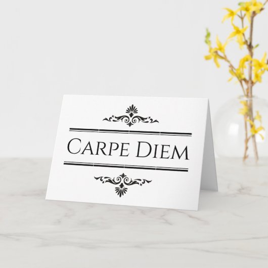 カーペ・ディエムが1日の折り畳まれたグリーティングカードを押さえる カード (黄色い花)