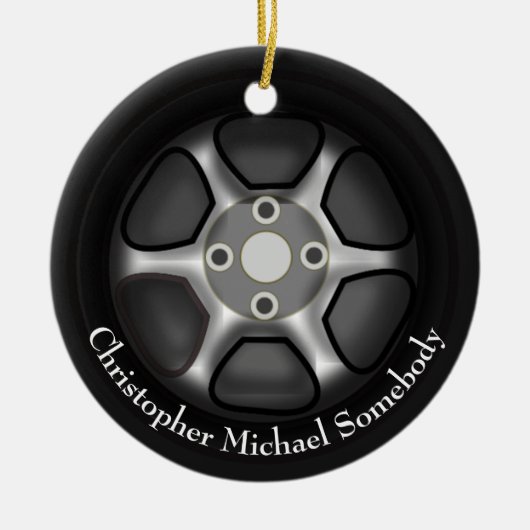 カーホイールオーナメント |名前の追加 セラミックオーナメント (正面)