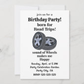 カーホイールタイヤ技術者誕生日 招待状 (正面)