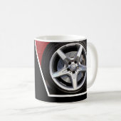 カーホイールデザイン、オートディーラー広告ズ コーヒーマグカップ (正面右)