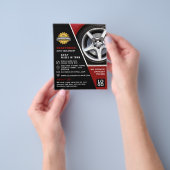 カーホイールデザイン、オートディーラー広告ズ チラシ (手)