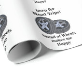 カーホイール車のタイヤ技術者誕生日 ラッピングペーパー (ロールコーナー)