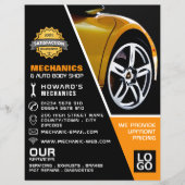 カーホイール、自動整備士と修理広告ズ チラシ (正面)