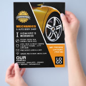 カーホイール、自動整備士と修理広告ズ チラシ (手)