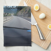 カーホリデーマウンテンズヨーロッパオーストリア写真 キッチンタオル (四つ折り)