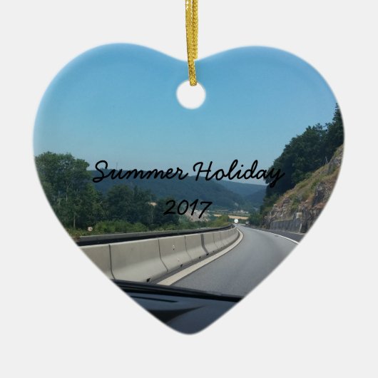 カーホリデーマウンテンズヨーロッパオーストリア写真 セラミックオーナメント (正面)