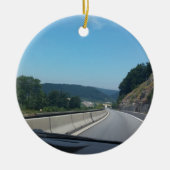 カーホリデーマウンテンズヨーロッパオーストリア写真 セラミックオーナメント (正面)