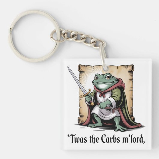 カーボハイドレートに負けたわ Funny Fantasy Frog キーホルダー (正面)