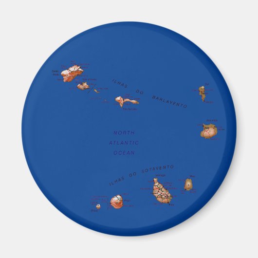 カーボベルデの地図マグネット マグネット (正面)