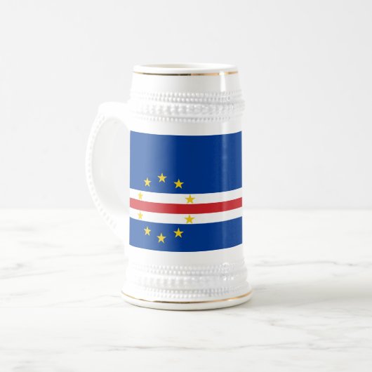 カーボベルデの旗 ビールジョッキ (正面左)