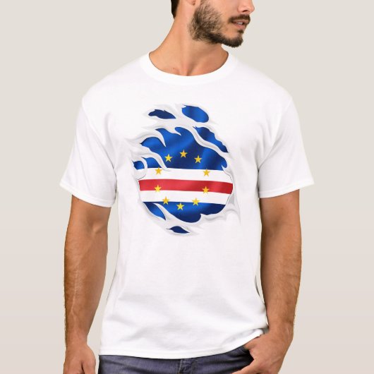 カーボベルデの裂けた旗 Tシャツ (正面)