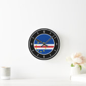 カーボベルデエレガント国旗 ラウンド壁時計 (ホーム)