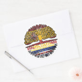 カーボベルデスペインスペインのツリールーツ国旗 ラウンドシール (封筒)