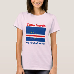 カーボベルデフラグ+マップ+文字Tシャツ Tシャツ