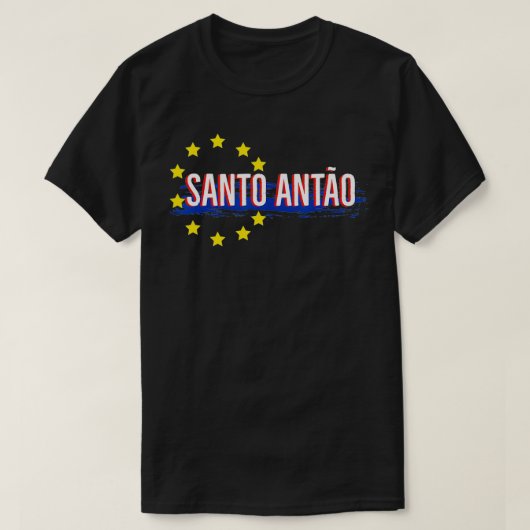カーボベルデーン衣料品サントAntaoカーボベルデ国旗 Tシャツ (デザイン正面)