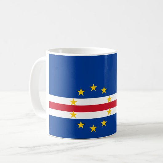 カーボベルデ共和国の旗 コーヒーマグカップ (正面左)