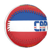 カーボベルデ国旗と紋章愛国心 野球ボール (正面左)