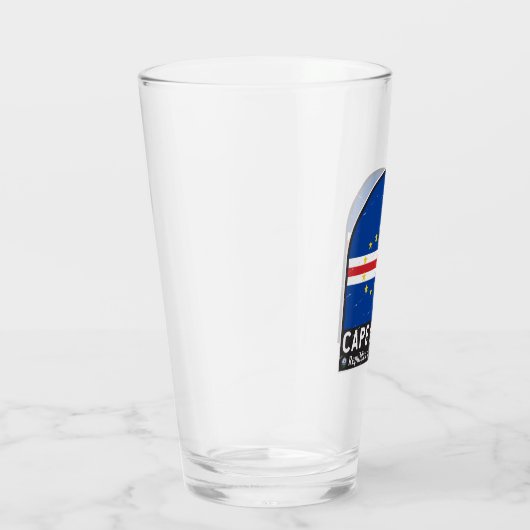 カーボベルデ国旗のエンブレム動揺してヴィンテージ タンブラーグラス (右)