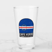 カーボベルデ国旗のエンブレム動揺してヴィンテージ タンブラーグラス (正面)