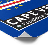 カーボベルデ国旗のエンブレム動揺してヴィンテージ ポスター (角)