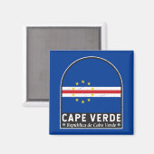 カーボベルデ国旗のエンブレム動揺してヴィンテージ マグネット (正面/裏面)