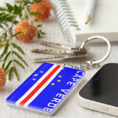 カーボベルデ国旗のシンボル名文字 キーホルダー (正面右)