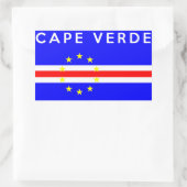 カーボベルデ国旗のシンボル名文字 長方形シール (バッグ)