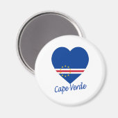カーボベルデ国旗のハート マグネット (正面/裏面)