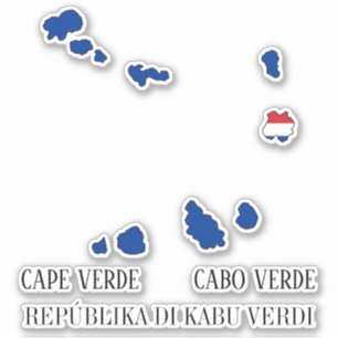 カーボベルデ国旗の地図の概要 シール