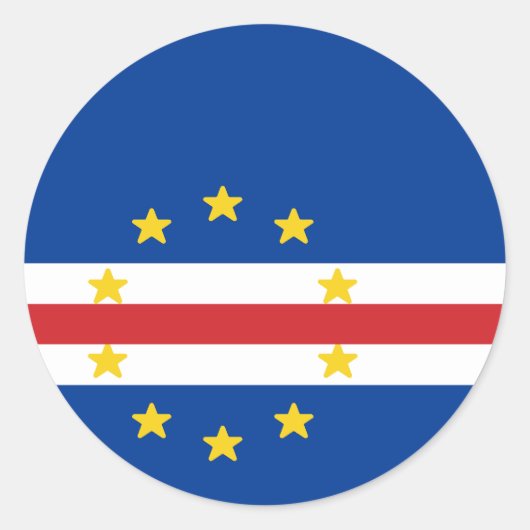 カーボベルデ国旗 ラウンドシール (正面)