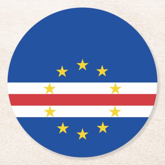 カーボベルデ国旗 ラウンドペーパーコースター (正面)