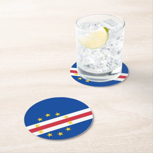 カーボベルデ国旗 ラウンドペーパーコースター (インサイチュ)